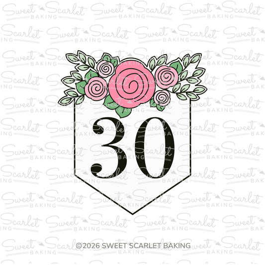 Floral Bunting Plaque Cookie Cutter