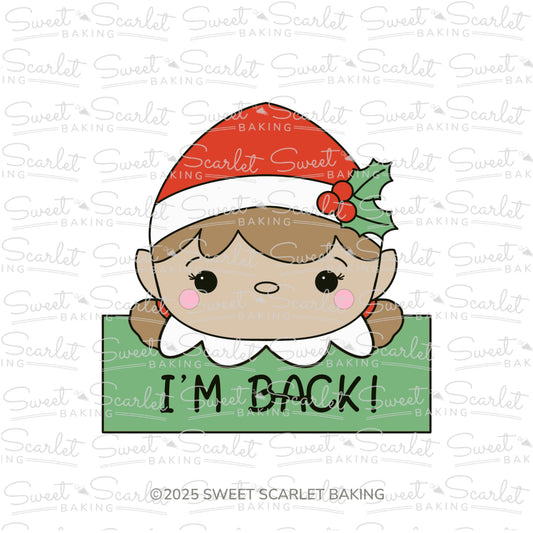 Girl Elf Plaque Cookie Cutter