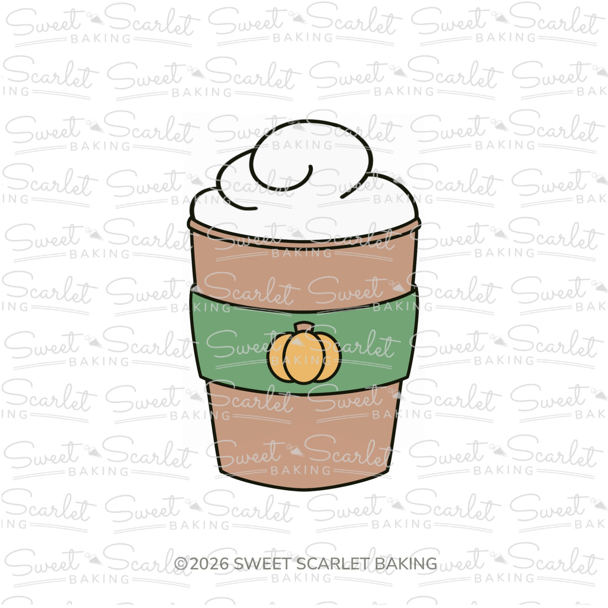 Latte with Whip Cream Cookie Cutter