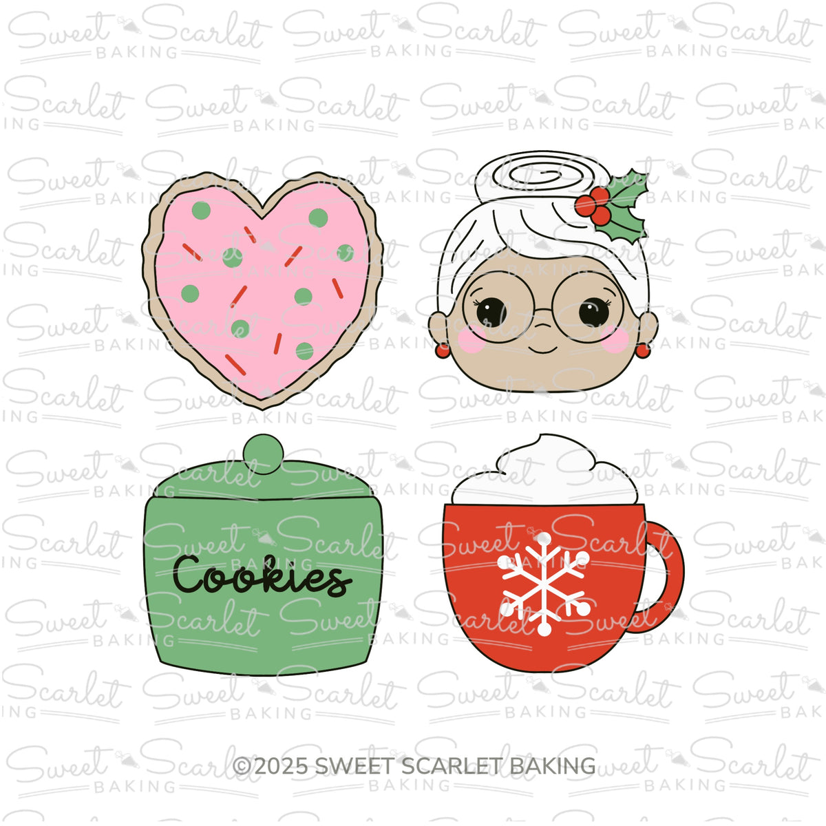Mrs. Claus Baking Cookie Cutter Quad Set