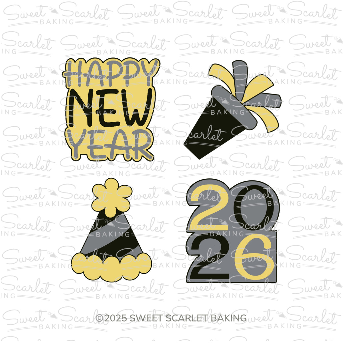 New Year Cookie Cutter Quad Set