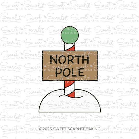 North Pole Sign Cookie Cutter