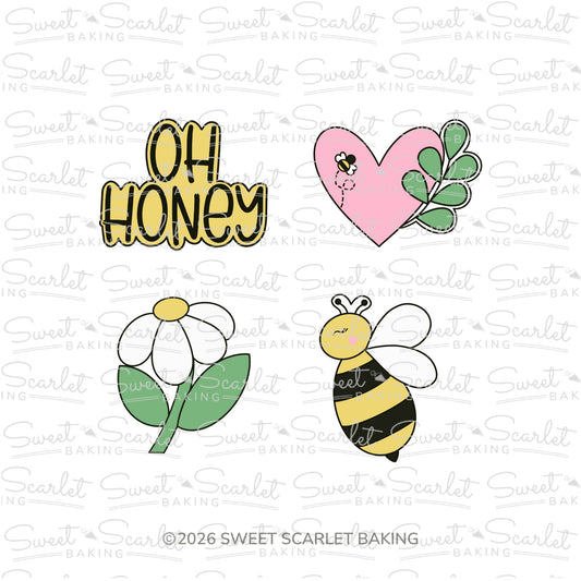 Oh Honey Cookie Cutter Quad Set