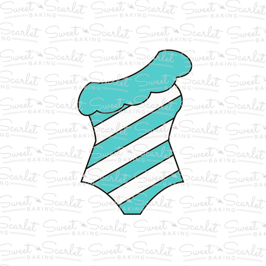 One Shoulder Swimsuit Cookie Cutter