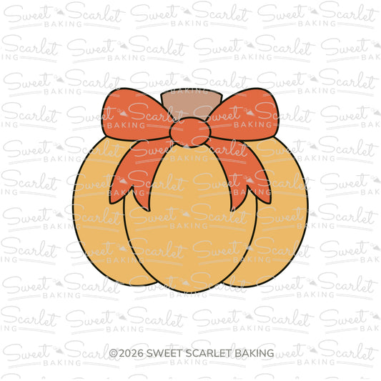Pumpkin with Bow Cookie Cutter