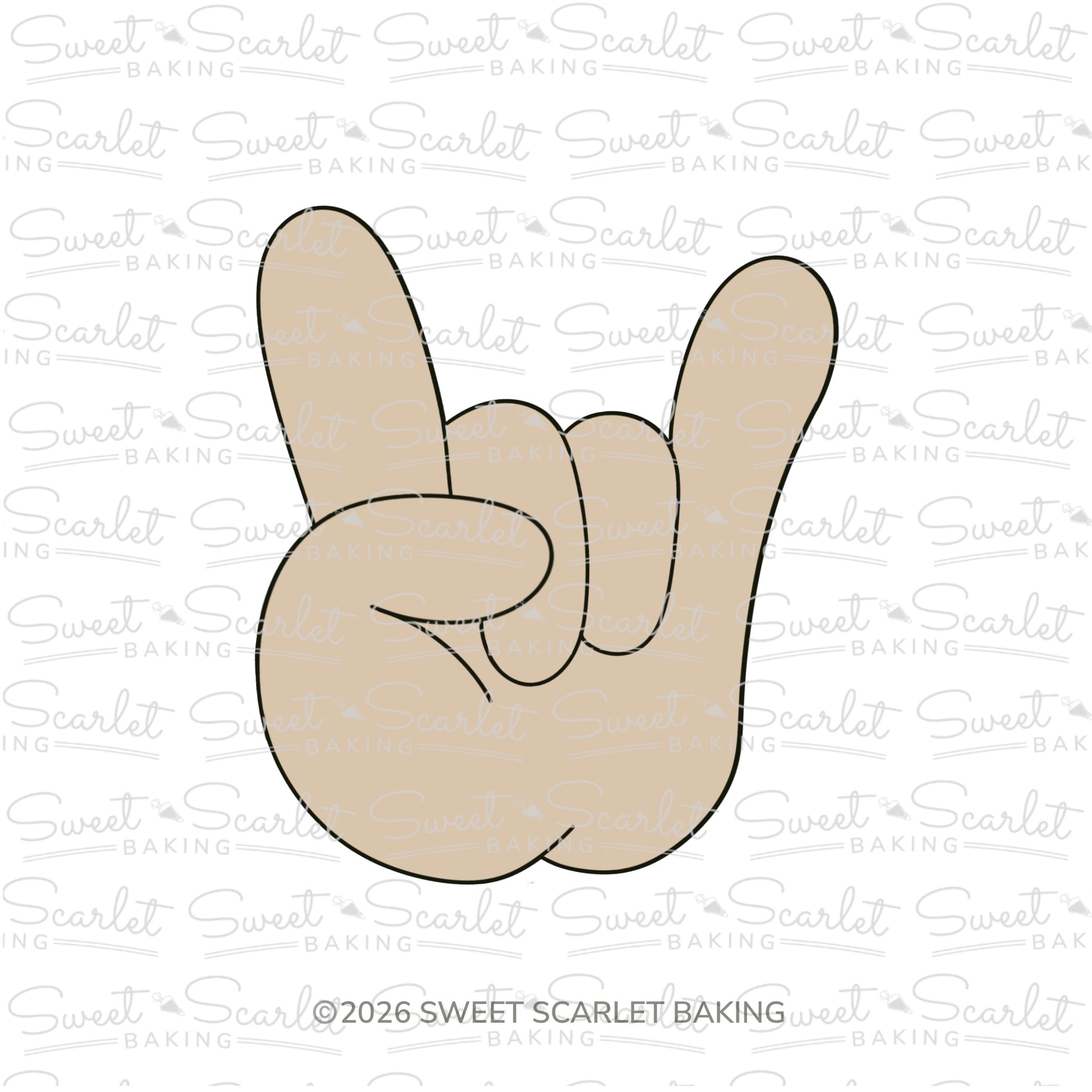 Rock On Hand Cookie Cutter