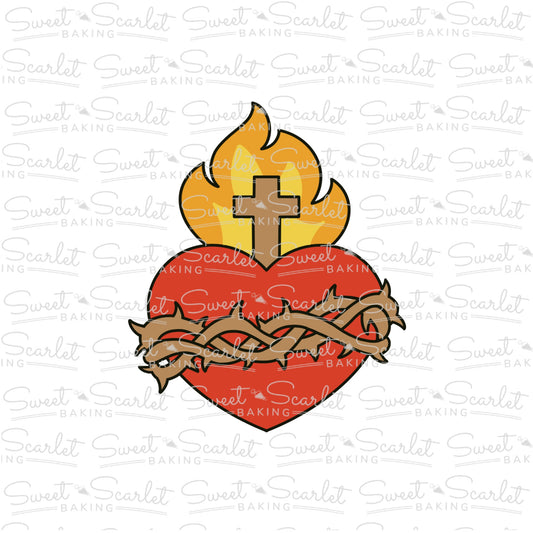 Sacred Heart w Thorns Cookie Cutter