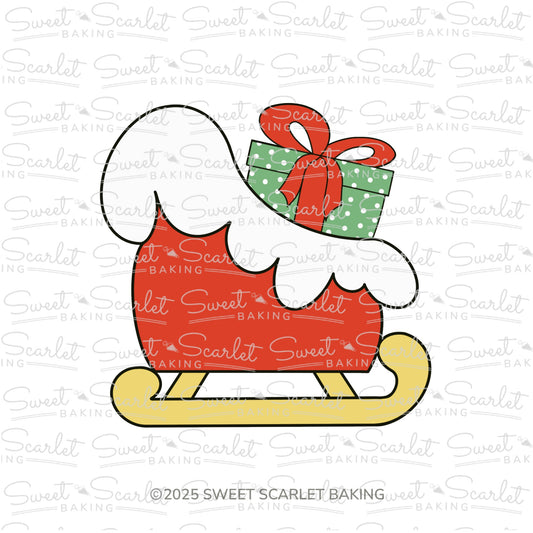 Santa's Sleigh with Present Cookie Cutter