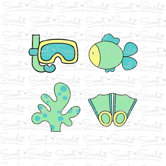 Snorkeling Cookie Cutter Quad Set