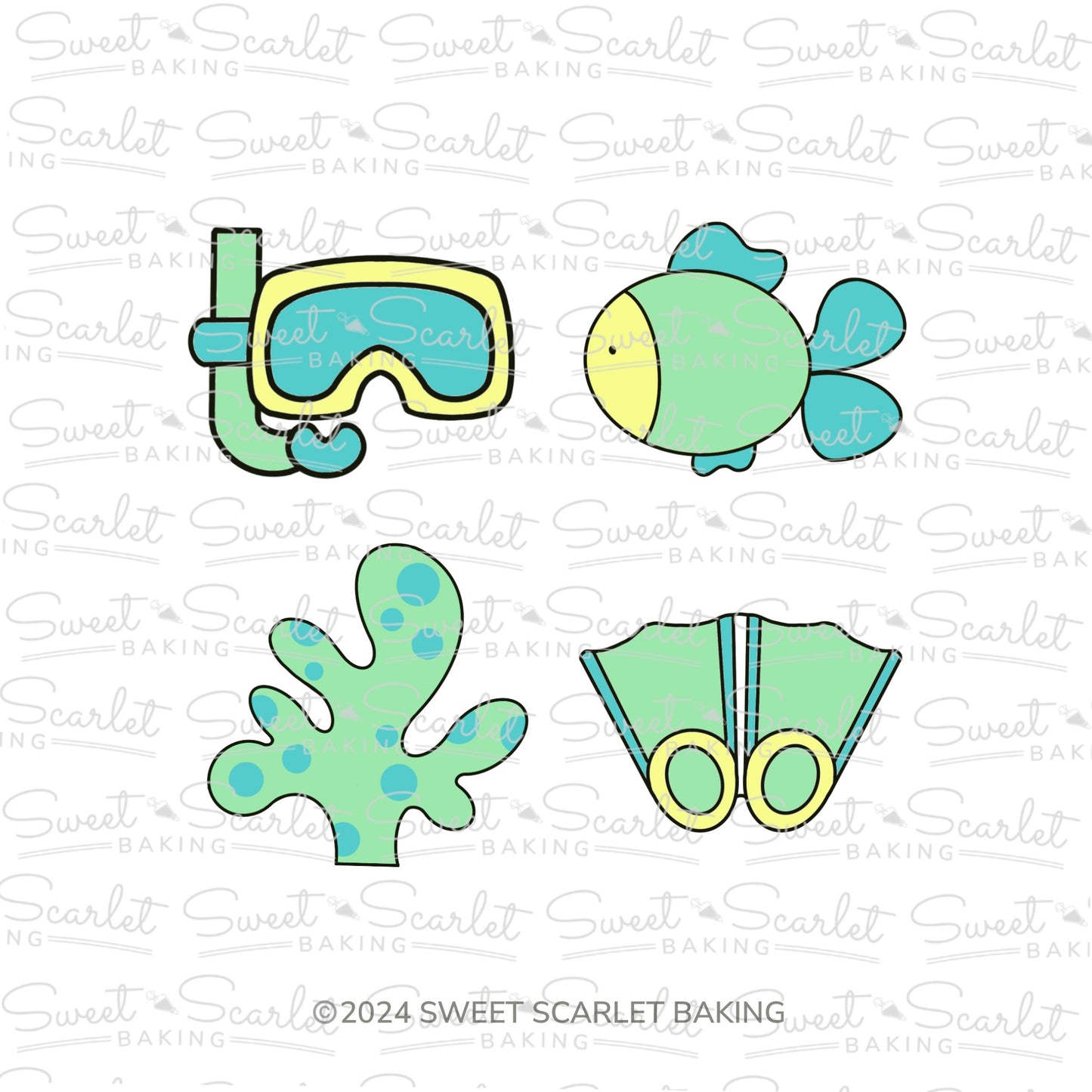 Snorkeling Cookie Cutter Quad Set