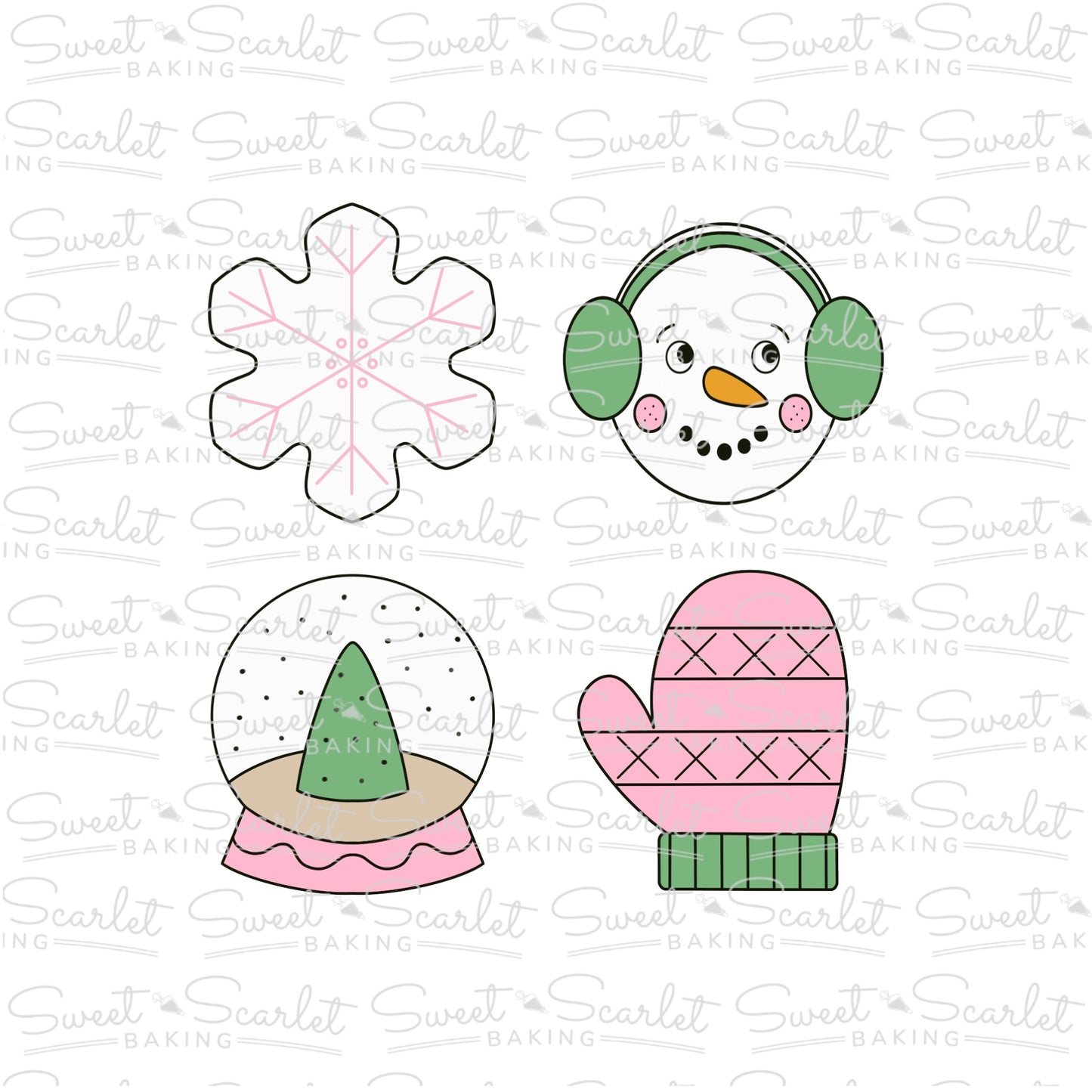 Snow Cookie Cutter Quad Set