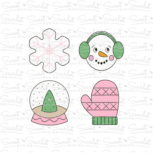 Snow Cookie Cutter Quad Set