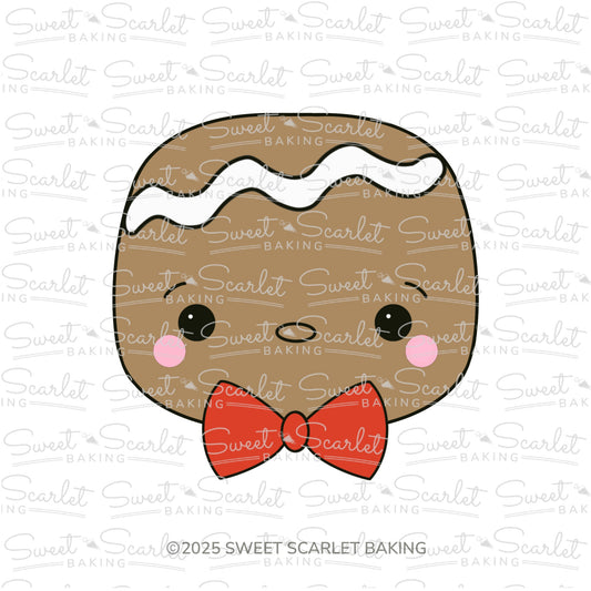 Square Boy Gingerbread Face Cookie Cutter