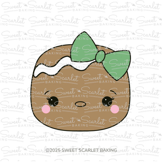 Square Girl Gingerbread Face Cookie Cutter
