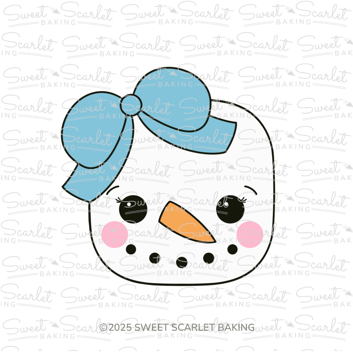 Square Girl Snowman Face Cookie Cutter