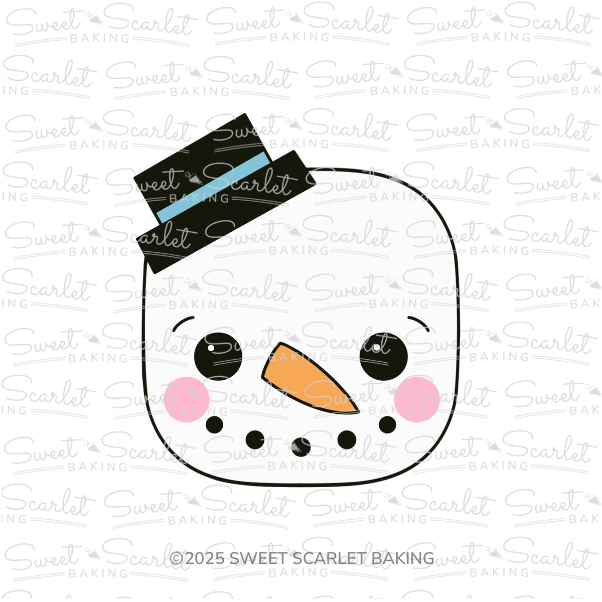 Square Snowman Face Cookie Cutter
