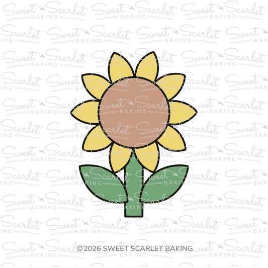 Sunflower with Leaves Cookie Cutter