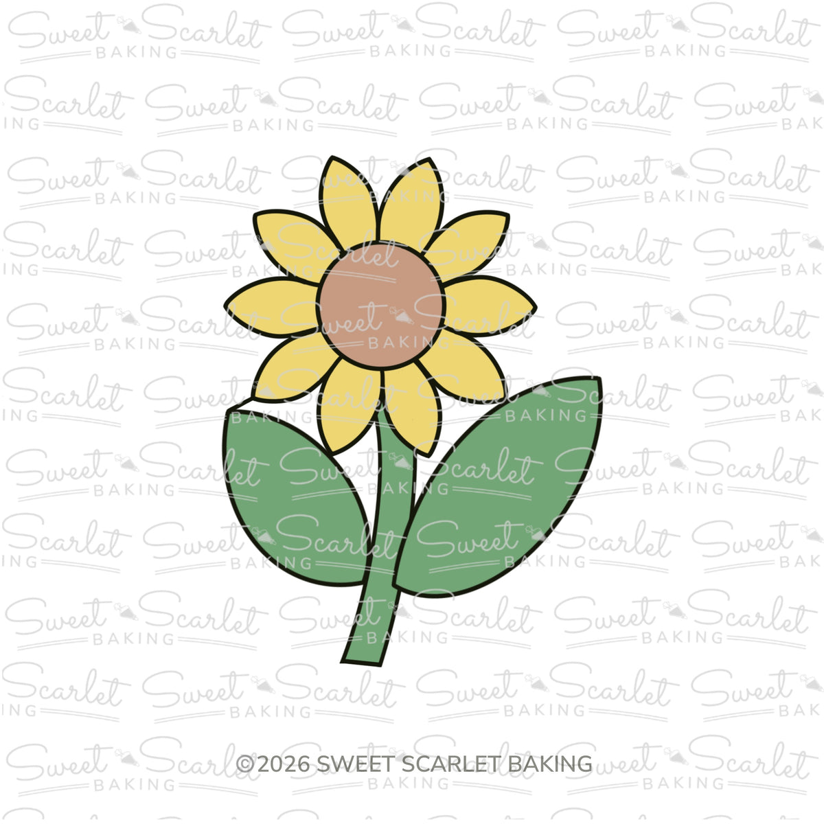 Sunflower with Stem Cookie Cutter