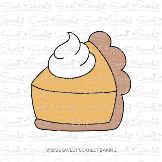 Tall Pie Slice 3D with Whip Cream Cookie Cutter