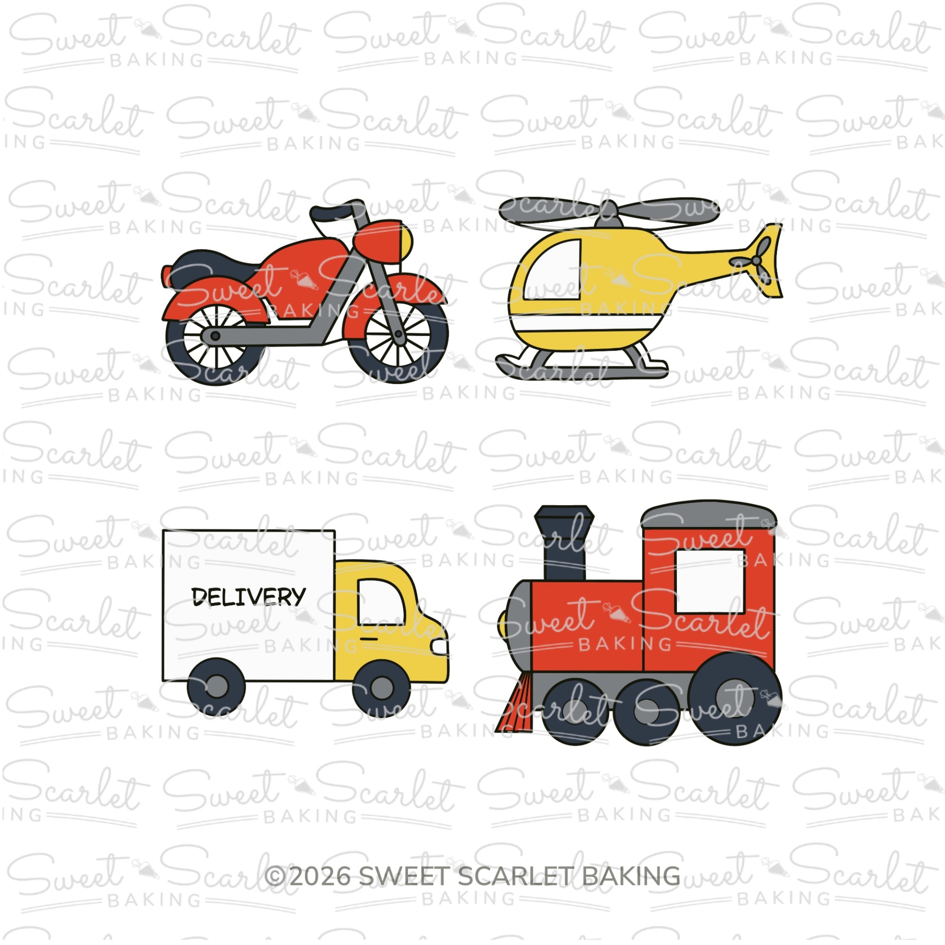 Transportation 2 Cookie Cutter Quad Set