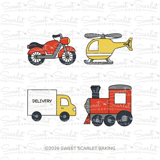 Transportation 2 Cookie Cutter Quad Set