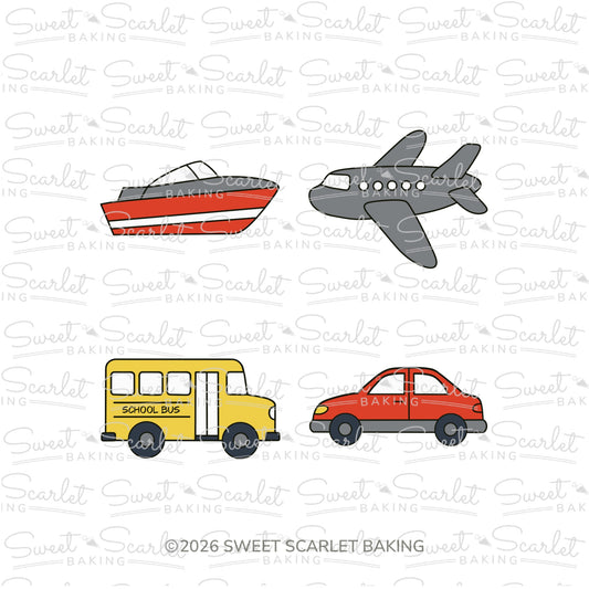 Transportation Cookie Cutter Quad Set