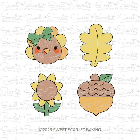 Turkey Girl 2026 Cookie Cutter Quad Set
