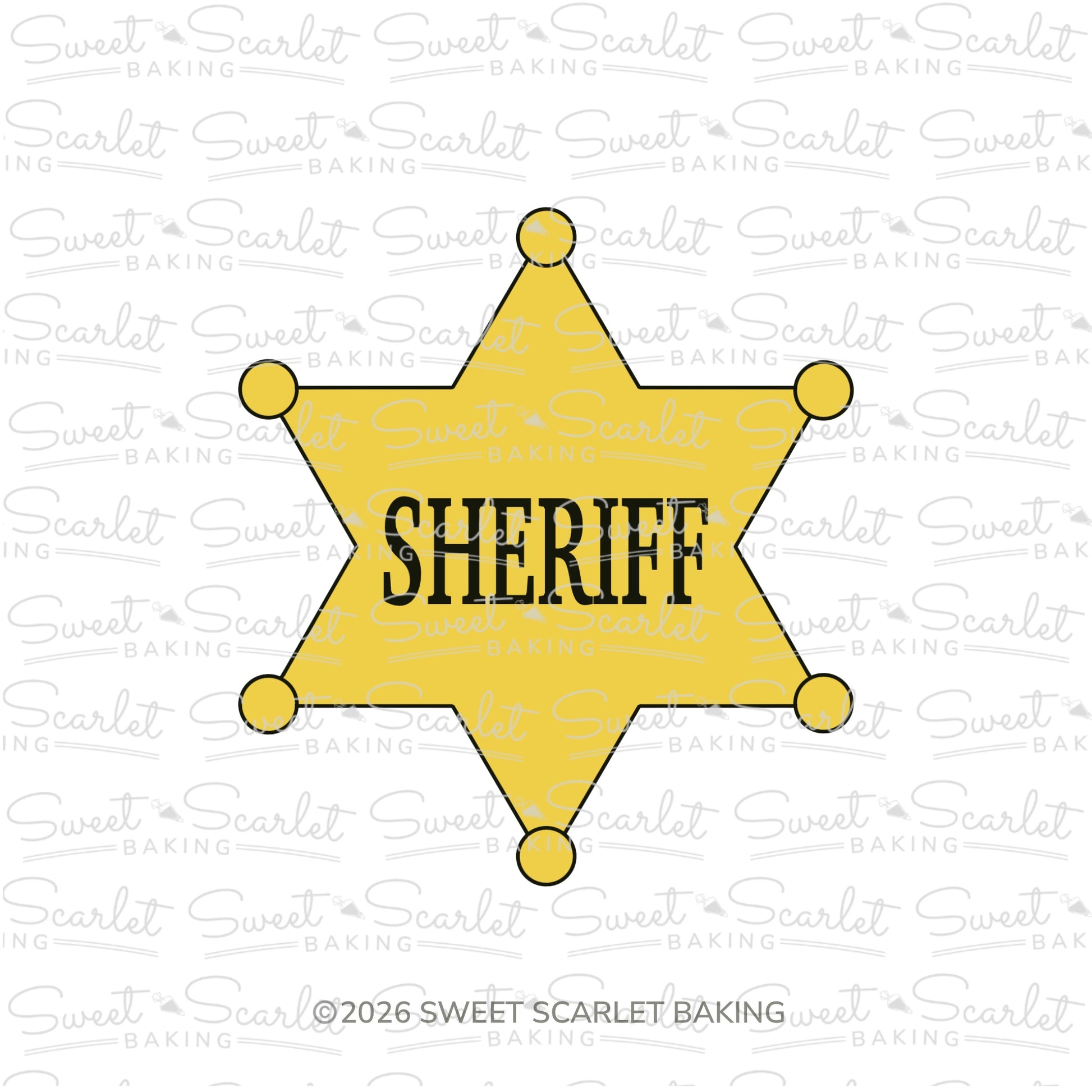 Western Sheriff Badge Cookie Cutter