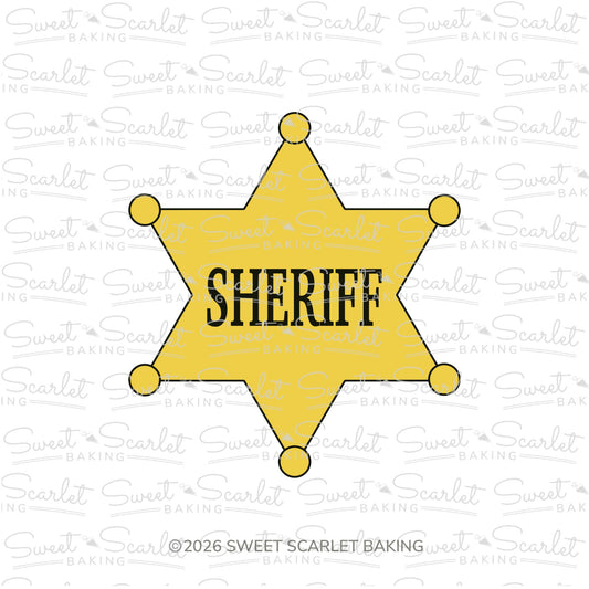 Western Sheriff Badge Cookie Cutter